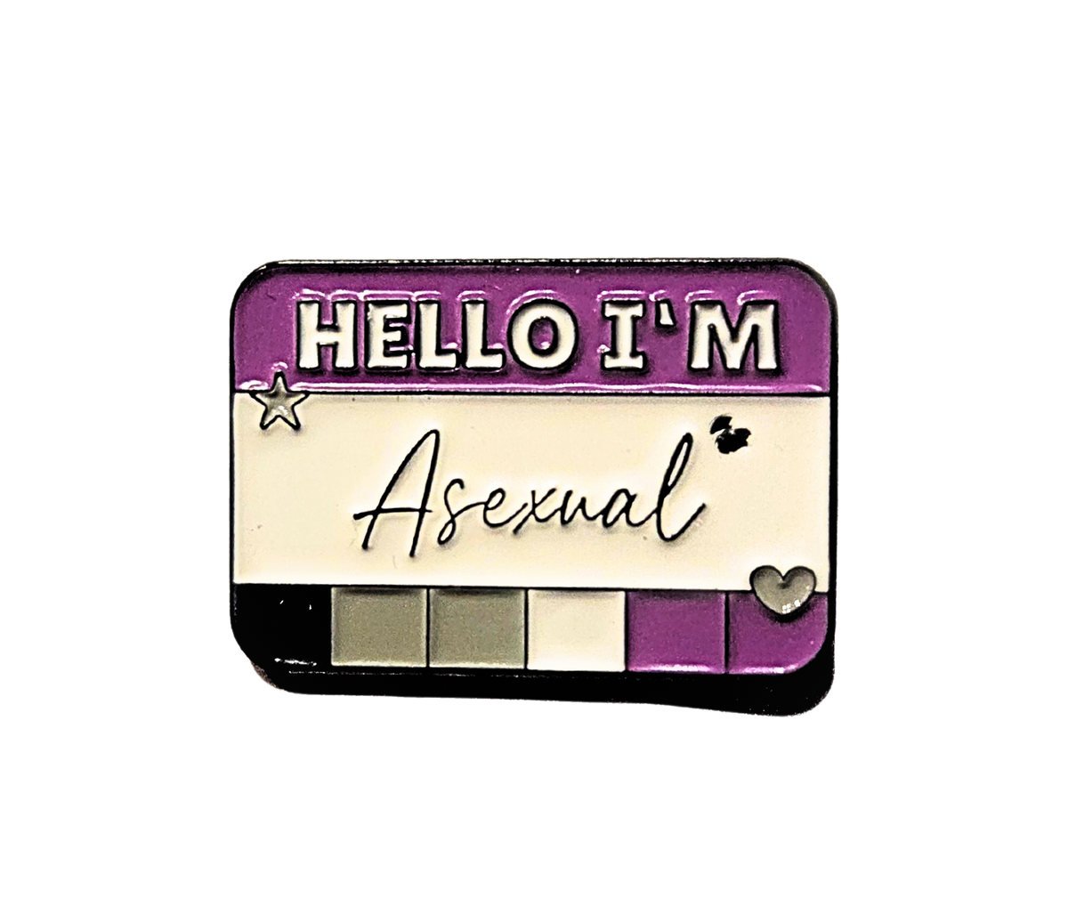 Hello I'm Asexual Enamel Pin