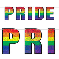 Gay Pride Rainbow PRIDE Glitter Banner (1.5m wide)
