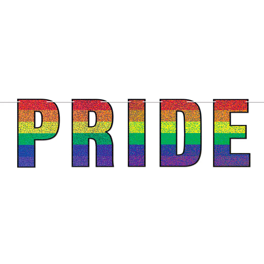 Gay Pride Rainbow PRIDE Glitter Banner (1.5m wide)