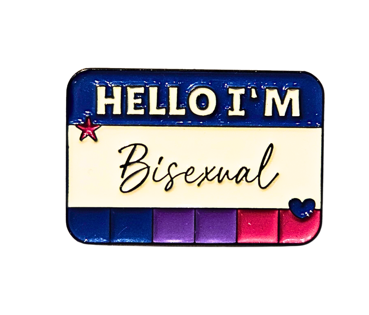 Hello I'm Bisexual Enamel Pin