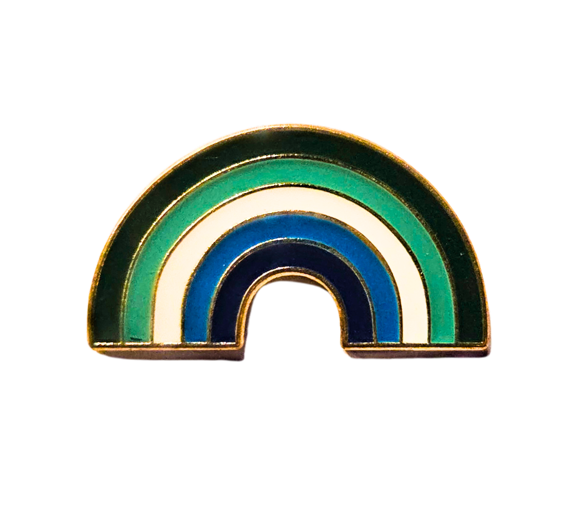 Gay Male Rainbow Enamel Pin