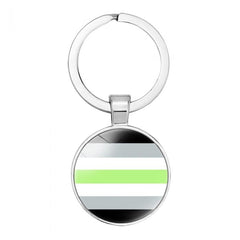 Agender Flag Pride Keyring (Round)