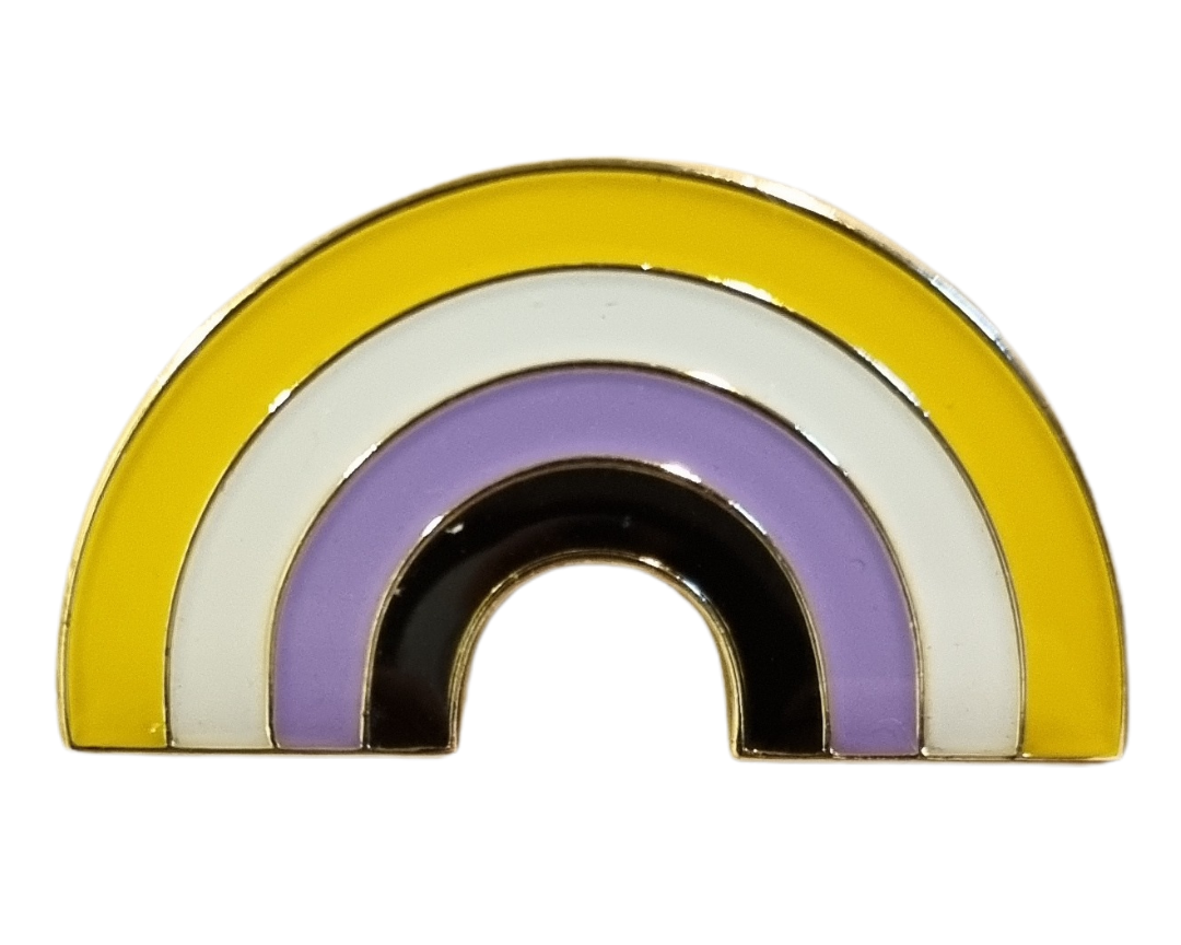 Non-binary Flag Rainbow Enamel Pin