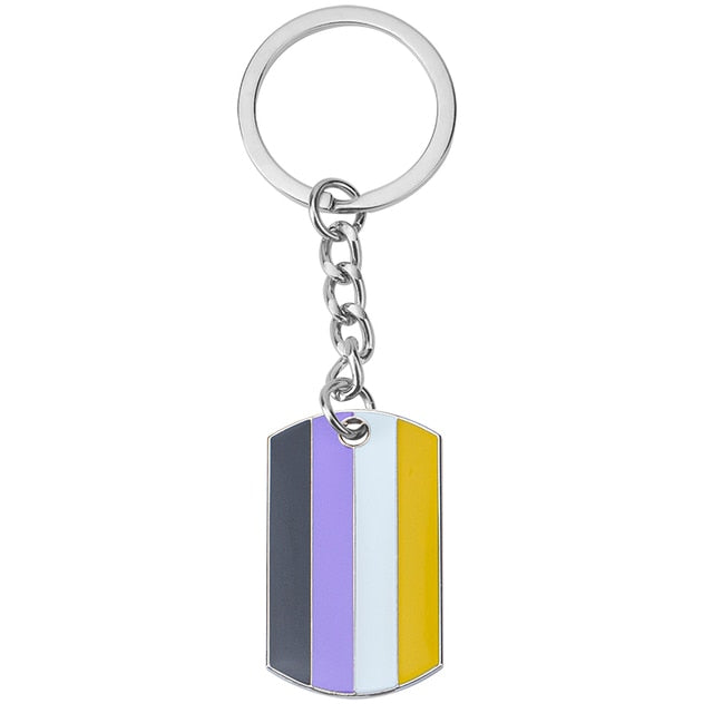 Non-Binary Pride Flag Keyring