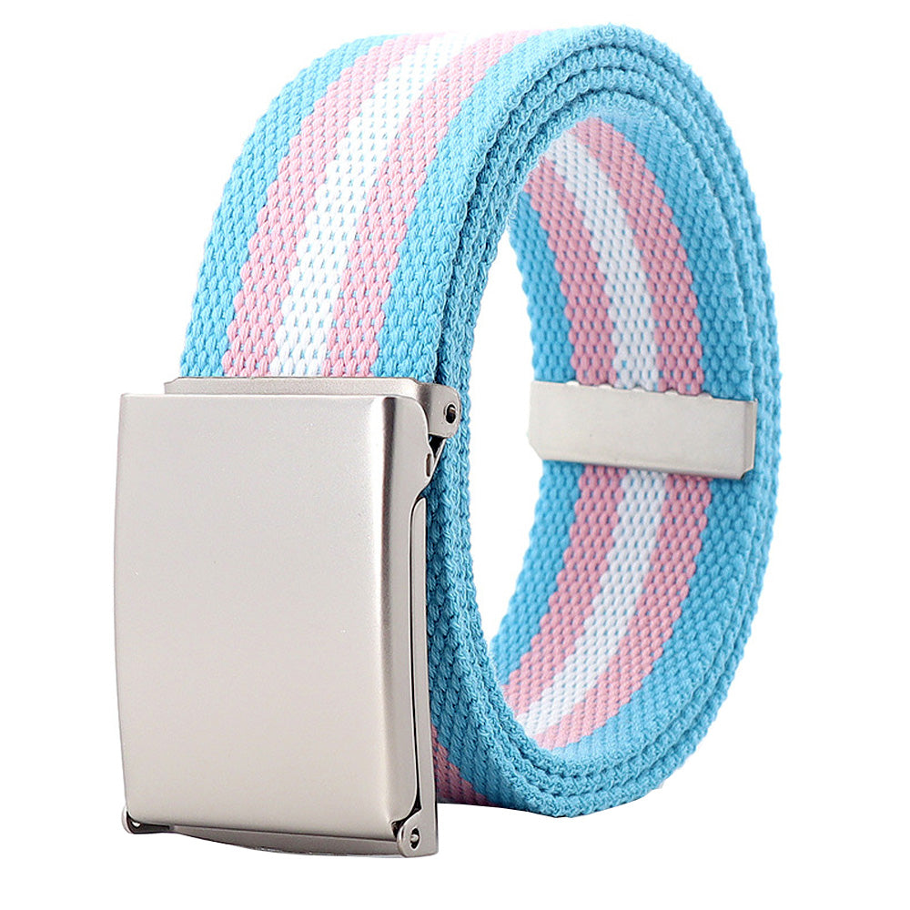 Transgender Flag Canvas Belt